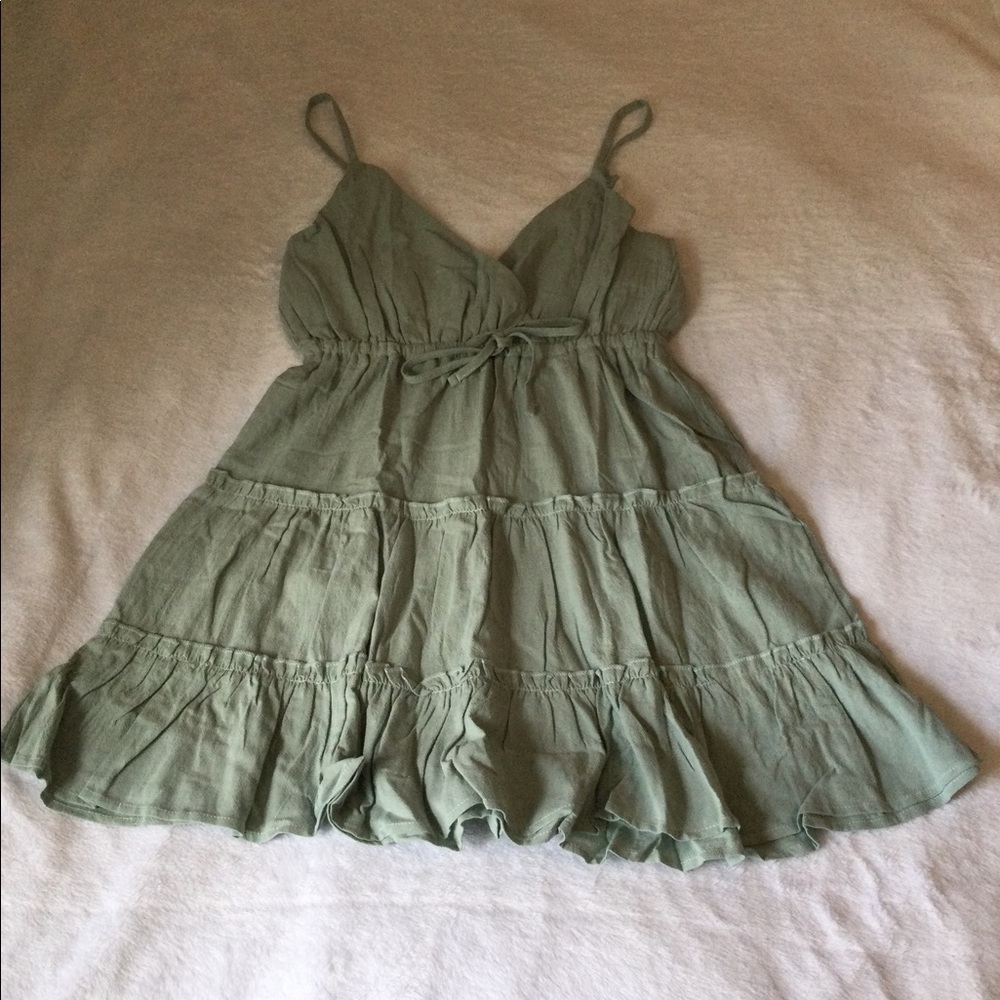 Zaful Drawstring Surplice Cami Mini Dress